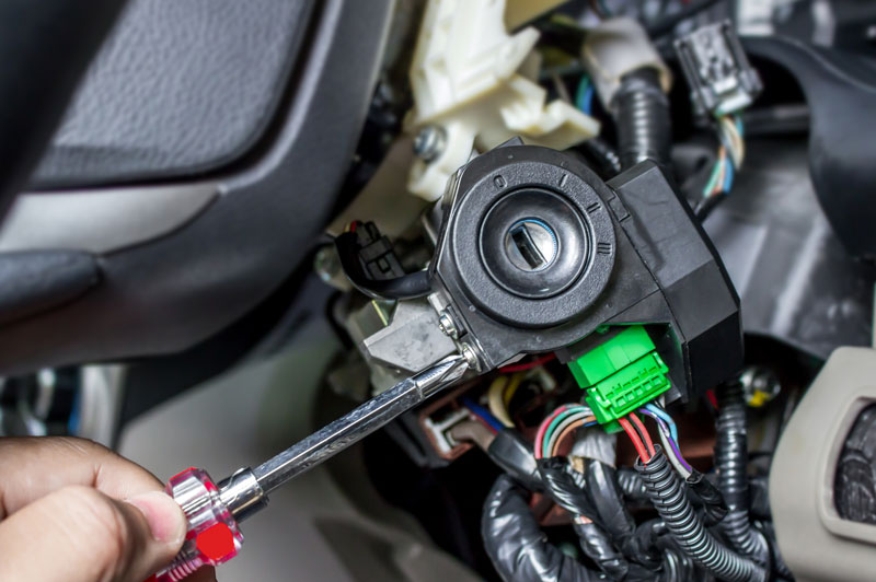 Locksmith repairing an ignition