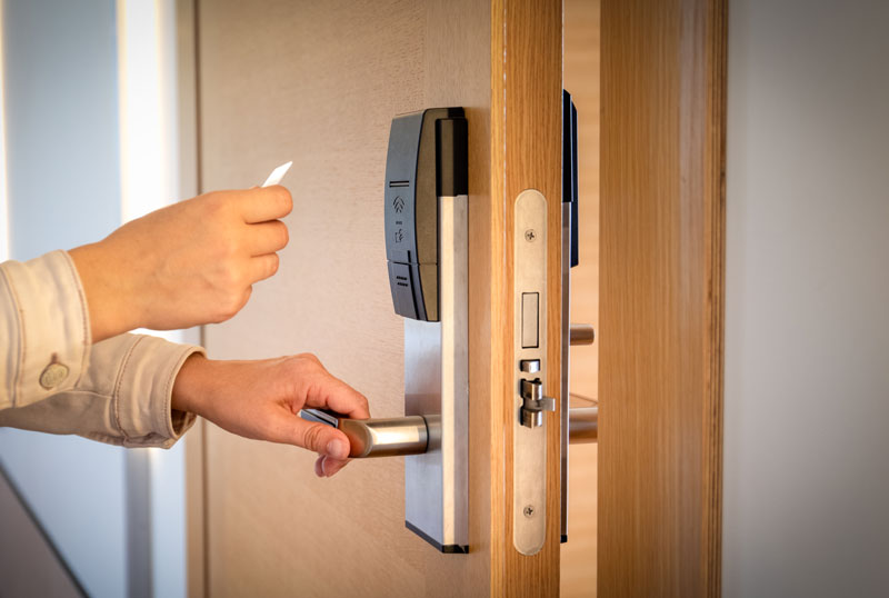 opening a lock with a key card